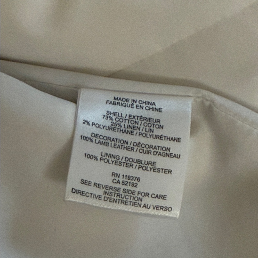 Helmut Lang Cotton Linen Lamb Leather Blazer Jacket Sz 2 Cream White - Picture 4 of 4